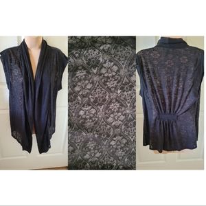 Mercer and Madison lacey black long vest/topper
